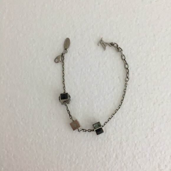 Louis Vuitton Crystal Gamble Station Bracelet 8" 100% Authentic Silver-Tone - Picture 2 of 9